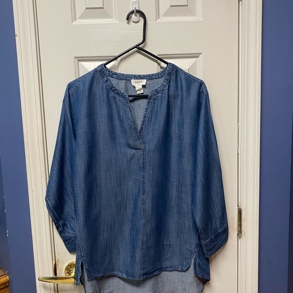 Loft Outlet Lounge Womens XS Blue Chambray Tunic
High low V Neck Casual - Picture 1 of 7